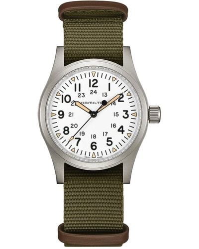 Hamilton Swiss Mechanical Khaki Field Nato Strap Watch 38mm - Gray