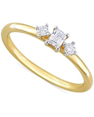 Macy's Emerald-cut Diamond 3-stone Engagement Ring (1/4 Ct. T.w. - Metallic