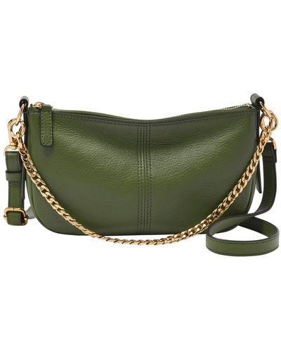 Fossil Jolie Convertible Leather Baguette Bag - Green
