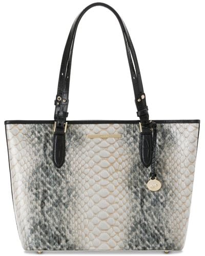Brahmin Asher Extra Large Leather Shoulder Tote - Gray