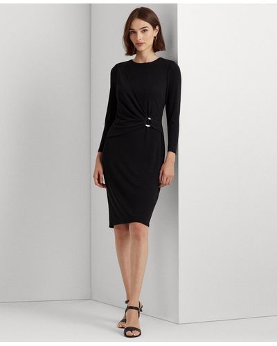 Lauren by Ralph Lauren Jersey Three-quarter-sleeve Dress - Black