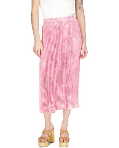 Michael Kors Michael Tonal-print Pleated Midi Skirt - Pink