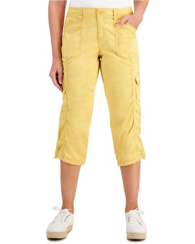 Style & Co. Petite Bungee-hem Capri Pants, Created For Macy's - Yellow