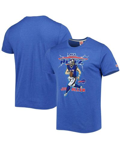 Homage Josh Allen Buffalo Bills Nfl Blitz Player Tri-blend T-shirt - Blue