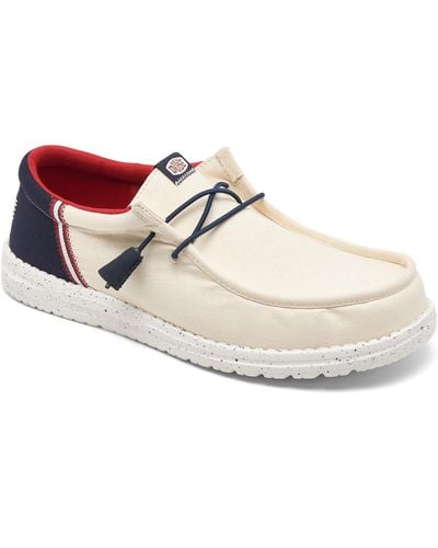 Hey Dude Wally Funk Americana Casual Moccasin Sneakers From Finish Line - White