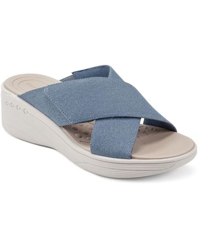 Easy Spirit Bindie Slip-on Open Toe Casual Sandals - Blue