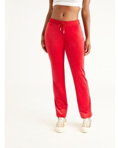 Juicy Couture Og Big Bling Velour Track Pants - Red