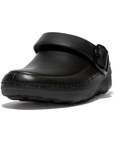 Fitflop Gogh Pro Superlight Leather Clogs - Black
