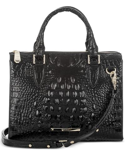 Brahmin Anywhere Convertible Melbourne Embossed Leather Satchel - Black