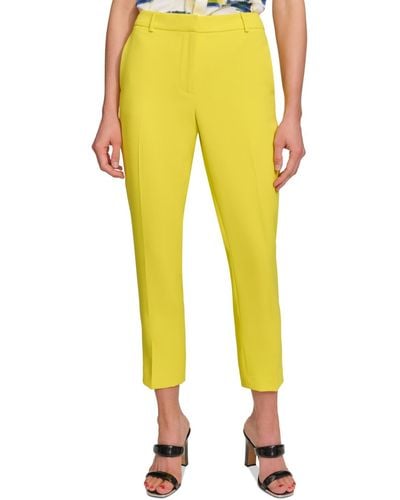 DKNY Essex Slim Ankle Pants - Yellow