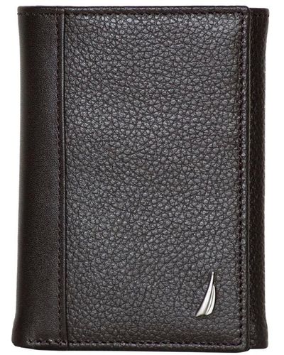 Nautica Trifold Leather Wallet - Gray