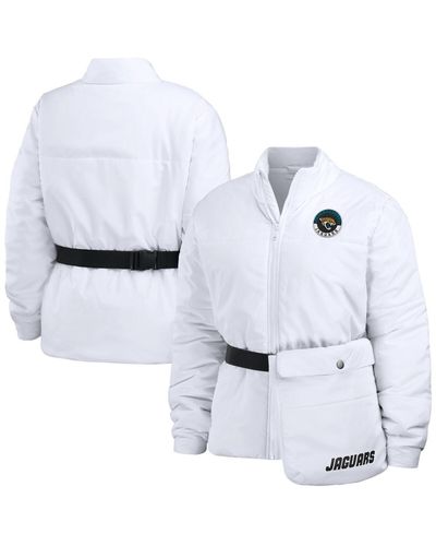 WEAR by Erin Andrews Jacksonville Jaguars Packaway Full-zip Puffer Jacket - White