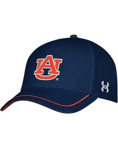 Under Armour Auburn Tigers Blitzing Accent Iso-chill Adjustable Hat - Blue