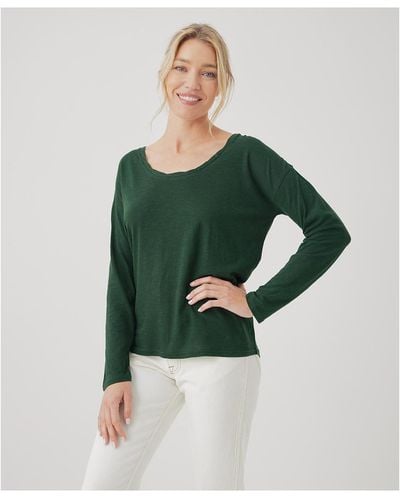 Pact Organic Cotton Featherweight Slub Relaxed Top - Green
