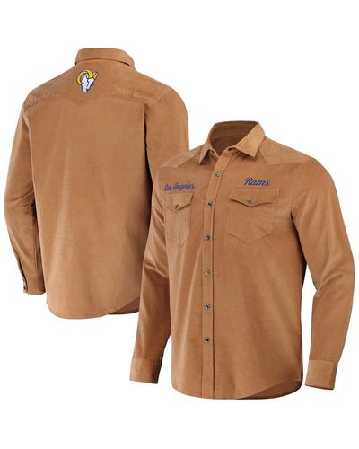 Fanatics Nfl X Darius Rucker Collection By Los Angeles Rams Western Full-snap Shirt - Brown