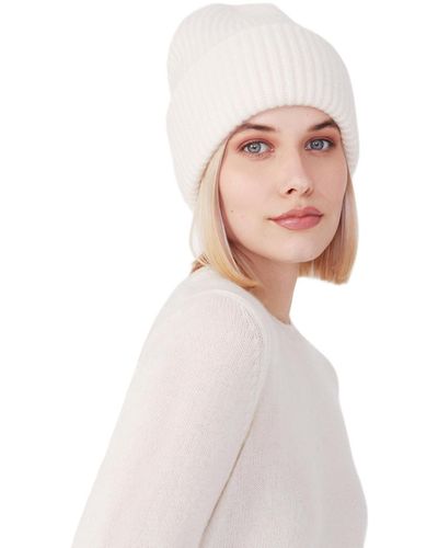 Style Republic 100% Pure Cashmere Chunky Knit Beanie - White