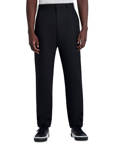 Karl Lagerfeld Loose-fit Solid Chino Pants - Black