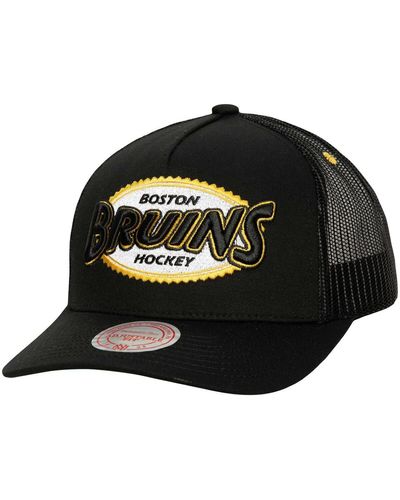 Mitchell & Ness Boston Bruins Team Seal Trucker Snapback Hat - Black