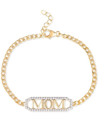 Giani Bernini Cubic Zirconia Mom Curb Link Chain Bracelet - Metallic