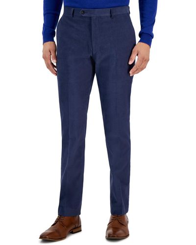 Tommy Hilfiger Modern-fit Solid Corduroy Pants - Blue