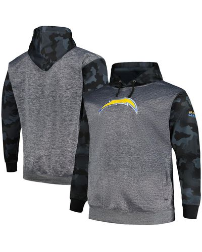 Fanatics Los Angeles Chargers Big And Tall Camo Pullover Hoodie - Gray