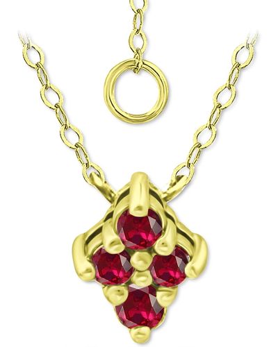 Giani Bernini Lab-grown Ruby Cluster Pendant Necklace - Metallic