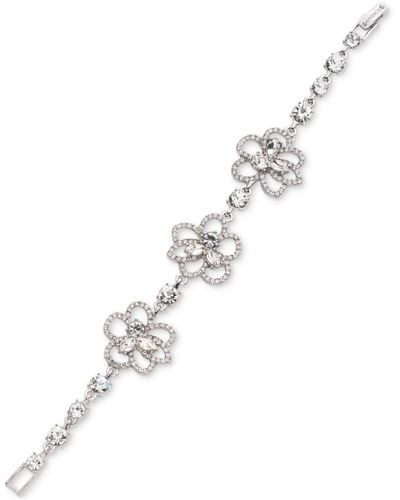 Givenchy Pave & Crystal Flower Flex Bracelet - White