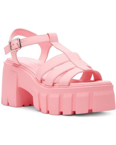 Madden Girl Galexia Strappy Platform Fisherman Sandals - Pink