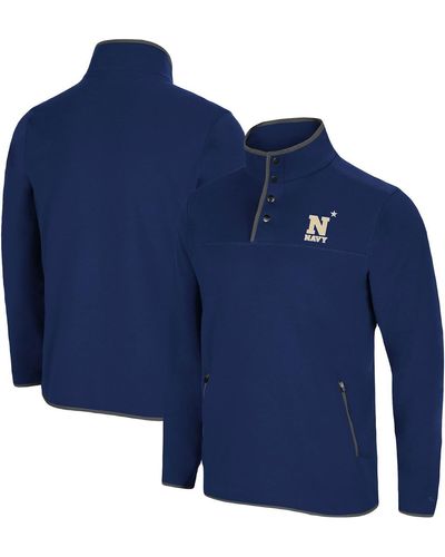 Colosseum Athletics Midshipmen Rebound Snap Pullover Jacket - Blue