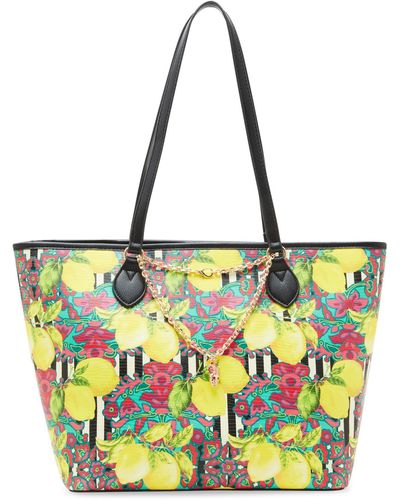 Betsey Johnson Fresh N Fruity Tote With Necklace - Yellow