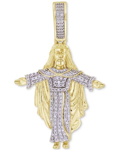 Macy's Diamond Christ Figure Pendant (1/5 Ct. T.w. - Metallic