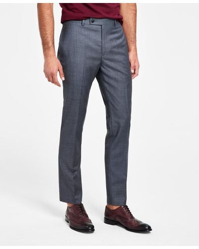 Calvin Klein Slim-fit Wool-blend Stretch Suit Pants - Gray