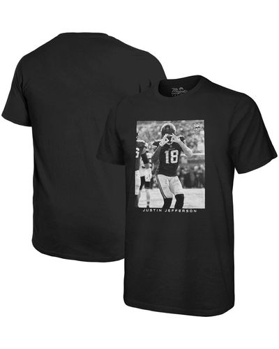 Majestic Threads Justin Jefferson Minnesota Vikings Oversized Player Image T-shirt - Black