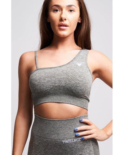 Twill Active Marcella Recycled Asymmetric Sports Bra - Gray