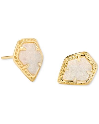 Kendra Scott 14k Gold-plated Framed Drusy Stone Stud Earrings - Metallic