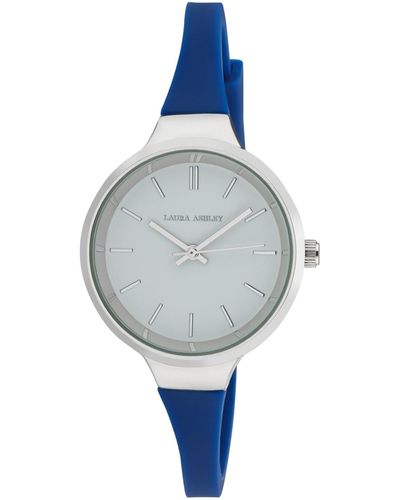 Laura Ashley Quartz Silicone Watch 34mm - Blue