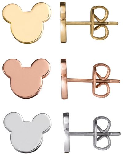 Disney Mickey Mouse Plated Stud Earrings Set - White