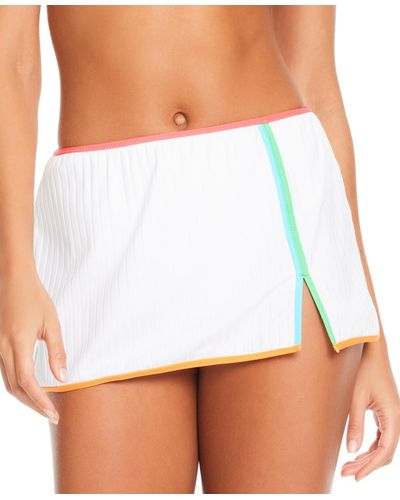 Sanctuary High-waist Contrast-trim Swim Skirt - White
