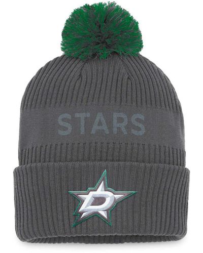 Fanatics Dallas Stars Authentic Pro Home Ice Cuffed Knit Hat - Gray