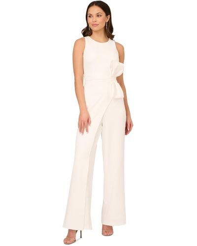 Adrianna Papell Wide-leg Crepe Jumpsuit - White