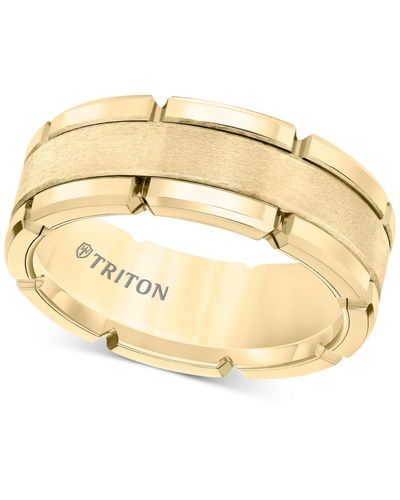 Triton Brushed Comfort-fit 8mm Wedding Band - Green