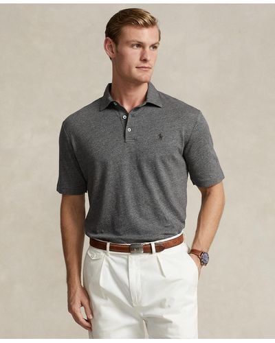 Polo Ralph Lauren Classic-fit Cotton-linen Mesh Polo Shirt - Gray