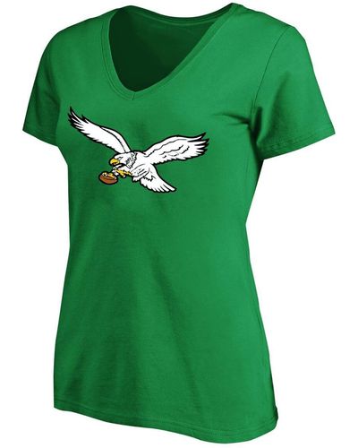 Profile Distressed Philadelphia Eagles Plus Size Retro Logo T-shirt - Green