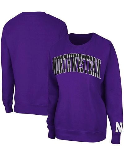 Colosseum Athletics Northwestern Wildcats Campanile Pullover Sweatshirt - Purple