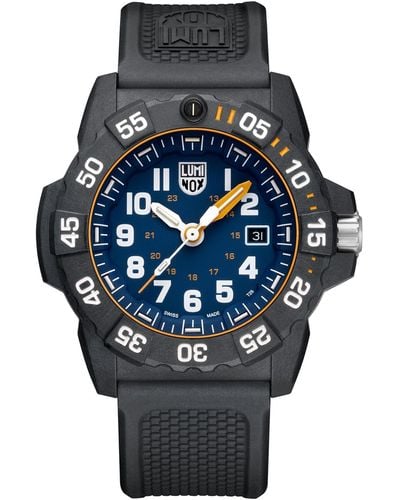 Luminox Swiss Navy Seal Foundation Exclusive Military Dive Black Rubber Strap Watch 45mm - Gray