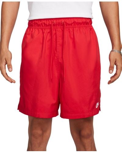 Nike Club Flow Relaxed-fit 6" Drawstring Shorts - Red