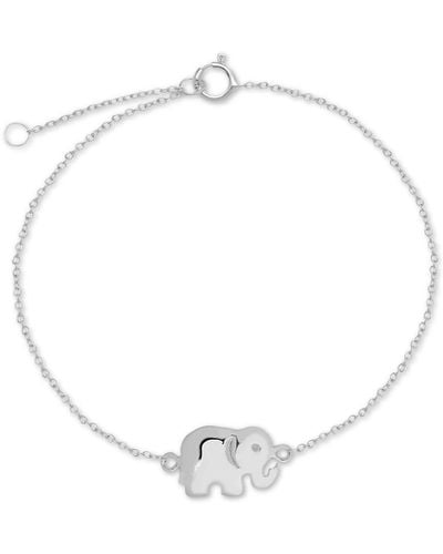 Giani Bernini Polished Elephant Charm Ankle Bracelet - Metallic
