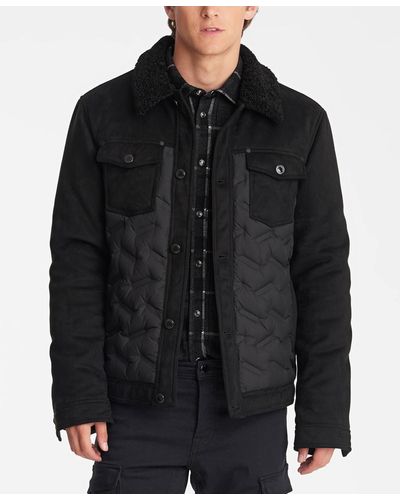 Karl Lagerfeld Sherpa Trucker Jacket - Black