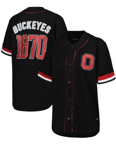 The Wild Collective Ohio State Buckeyes Button-up Baseball Shirt - Black