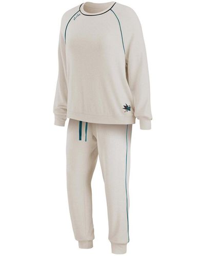 WEAR by Erin Andrews San Jose Sharks Raglan Pullover Sweatshirt Pants Lounge Set - Gray